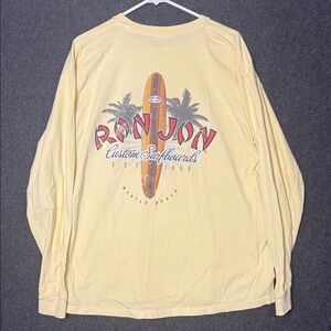 Ron Jon Surfboard Graphic Yellow Long Sleeve Tee XL